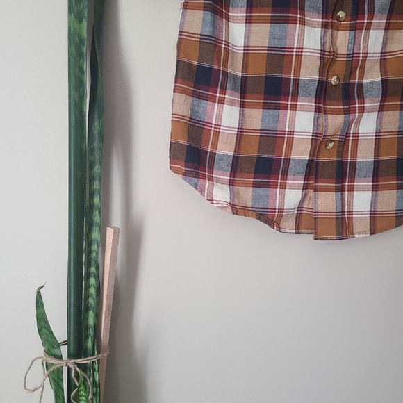 WOOLRICH | Brown & Navy Plaid Buttonup Shirt - Picture 3 of 6